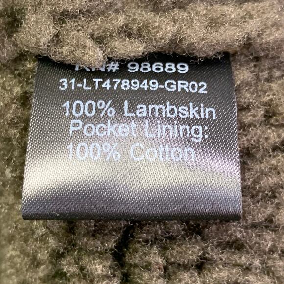 TODD SNYDER Size M Olive Green Lambskin Shearling Bomber Jacket - Picture 9 of 10